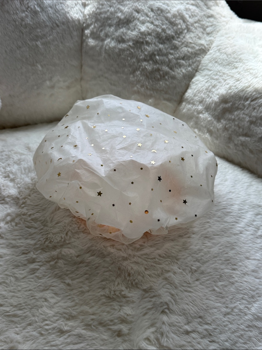 Starry Golden Shower Cap stars yellow clear